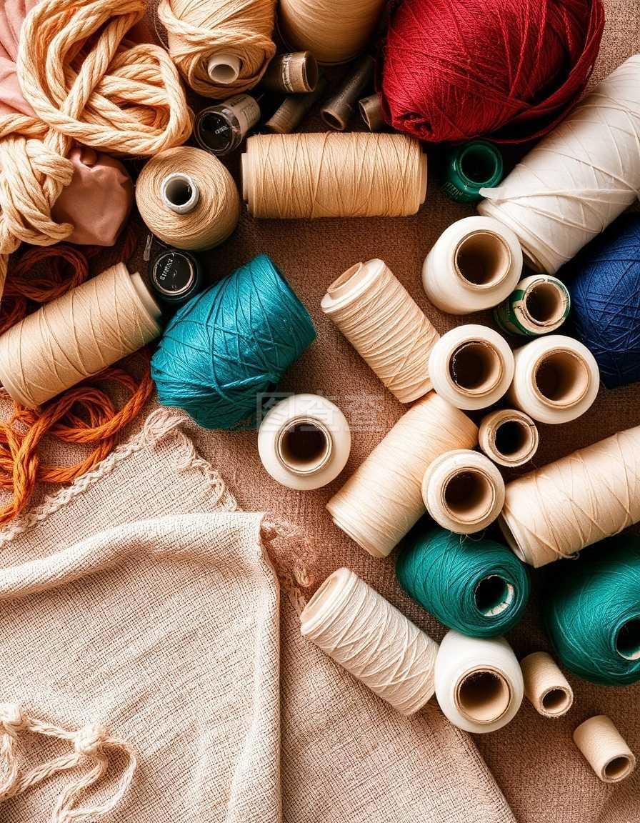 桌上的纺织品和线卷 织物的艺术与传承